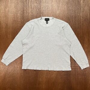 Eddie Bauer Gray Minimalist Waffle Knit Thermal Long Sleeve Shirt Large